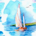 At the Shore - Dreamy Sailboats