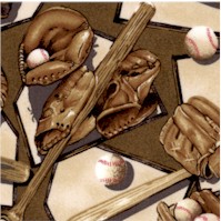Sports Novelty - Tossed Baseball Equipment on Brown