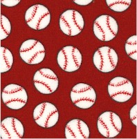 Tossed Small Scale Baseballs on Red