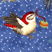 All Spruced Up - Tossed Songbirds and Christmas Ornaments by Nancy Shumaker Pallan