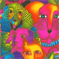Dogs and Doggies - Gilded Packed Colorful Dogs by Laurel Burch