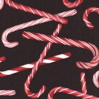 Holly Jolly Christmas - Tossed Candy Canes on Black