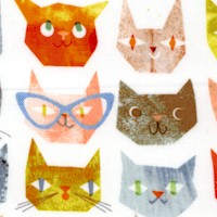 Smarty Cats - Whimsical Cats in Rows by Maria Carluccio