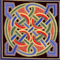 Celtic Illuminations - Gilded Celtic Motifs in Squares #2
