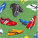 Sports Novelty - Tossed Athletic Cleats on Green
