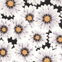 Day Z Dukes - Cheerful Daisies on Black by Holly Holderman