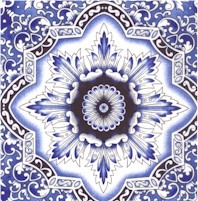 Delft Remix - Bombay Tile in Blue and White