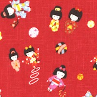Little Tokyo - Petite Geishas on Red