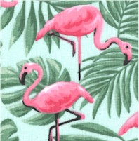 Flamingoes in Palm Leaves - SALE! (MINIMUM PURCHASE 1 YARD)