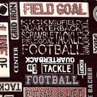Sports Novelty - Football Term Collage in Black, brown and Grey