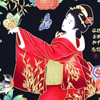 Koko - Elegant Gilded Geishas and Flowers by Chong-a Hwang