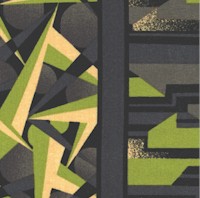 Jazz - Modern Shapes in Green Vertical Stripe by Kathy Hall