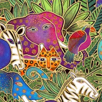 Earth Song - Gilded Animal Jungle by Laurel Burch