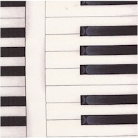 Beautiful Voices - Vertical Keyboard Stripe in Ivory - SALE! (MINIMUM PURCHASE 1 YARD)