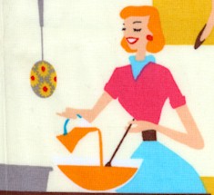 Happy Days - Retro Kitchen Scenes on Yellow