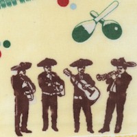 Mariachi - Tossed Musicians and Dancers on Pastel Yellow