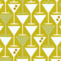 Martini - Retro Stacked Martinis on Green by Another Point of View
