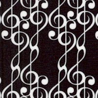 Concerto - Intertwined G Clefs on Black
