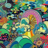 Paradiso - Xanadu - Boho Scenic in Midnight by Sally Kelly
