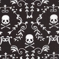 Punk Rock Skull Damask #1 - SALE! (MINIMUM PURCHASE 1 YARD)