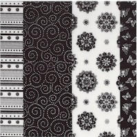 Black and White - Textured Vertical Stripe Double Border