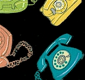 Really Really Retro - Tossed Telephones by Johansen Newman