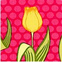 Veranda - Stylized Tulips on Pink- SALE! (MINIMUM PURCHASE 1 YARD)