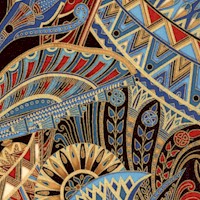 Valley of the Kings - Gilded Large-Scale Egyptian Lotus Paisley in Jewel