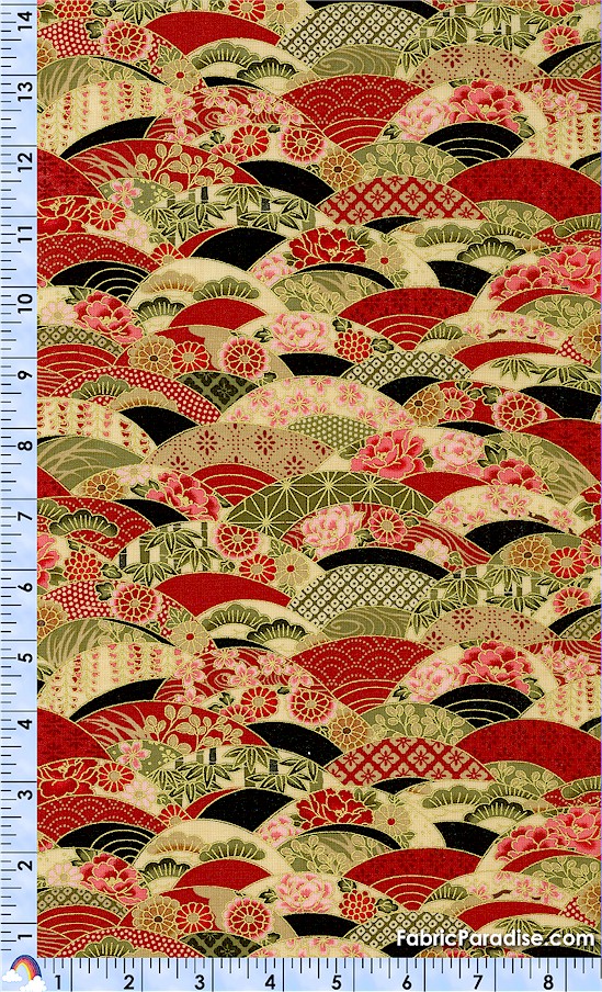 Mandolin Elegant Gilded Asian Fans, Oriental, Elkabee's