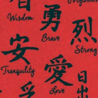 Chinese Meditative Words on Red