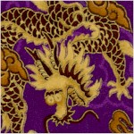 China Doll - Magnificent Gilded Dragons on Soft Sateen