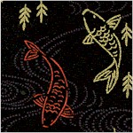 Kimono - Gilded Koi Fish on Black