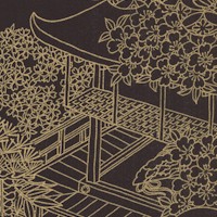 Kyoto Gardens - Gilded Asian Garden Scenes on Black