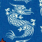 Year of the Ninja - Small Scale Asian Dragons on Blue