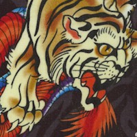 Headgear - Orange Tigers and Dragons