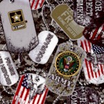 Packed United States Army Dog Tags - LTD. YARDAGE AVAILABLE