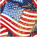 Patriots- Waving Flags with Metallic Gold Fireworks