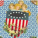 Young Patriots - Gilded Vintage Look Tossed Americana - LTD. YARDAGE AVAILABLE IN 2 PIECES