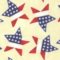 Land of the Free - Striped Stars on Cream by Jane Alison