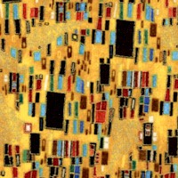 Cleo - Golden Geo Abstract Square by Chong-a Hwang - LTD. YARDAGE AVAILABLE IN 2 PIECES