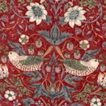 Kelmscott Mini Strawberry Thief on Red by Morris & Co.