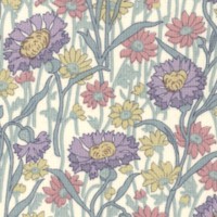 Nouveau - Delicate Pastel Flowers on Ivory