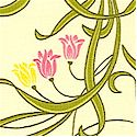 Nouveau - Delicate Tossed Flowers on Daffodil Yellow - SALE! (1 YARD MINIMUM PURCHASE)