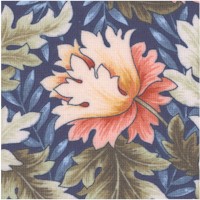 Morris-Style Floral in Peach, Blue and Sage Green by William and May