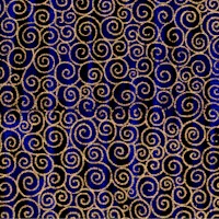 Tivoli - Klimt-Inspired Gilded Scroll on Navy Blue