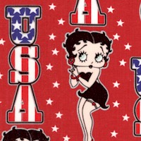 Red, White and Boop  - Patriotic Betty Boop on Red