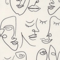 Luna and Laurel - Perfectly Imperfect Line Drawn Faces on Ivory