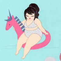 Nicole’s Prints - Flirty and Floaty Women on Aqua