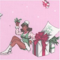 For You - Retro Holiday Pinups Bearing Gifts on Pink