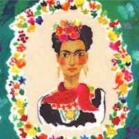 Viva La Vida! Frida Kahlo Portraits on Green by August Wren